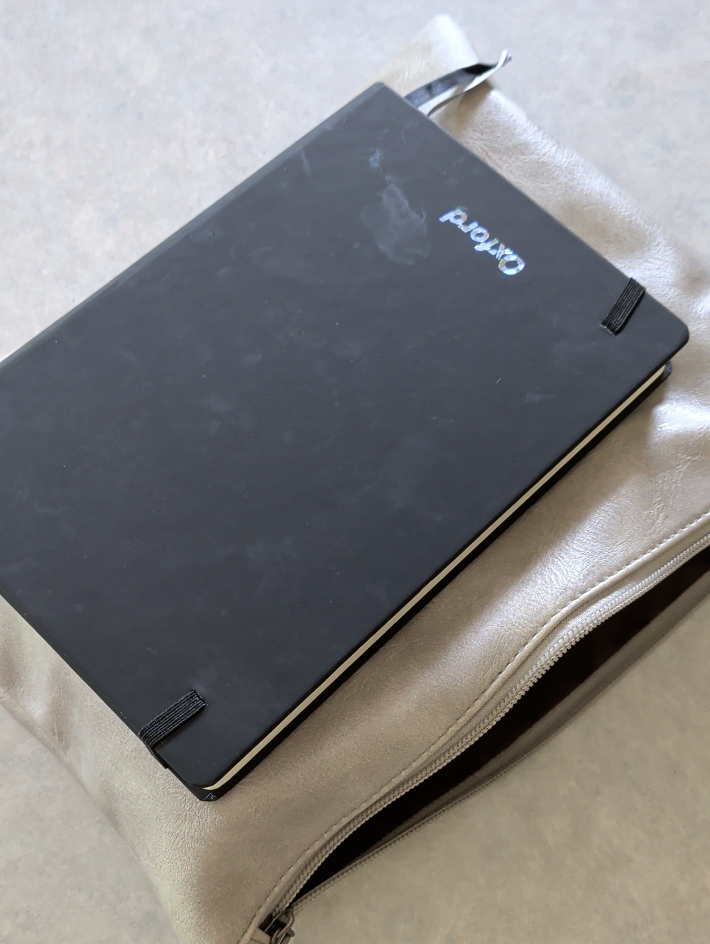 Oxford Black Hardcover Notebook with Elastic Strap